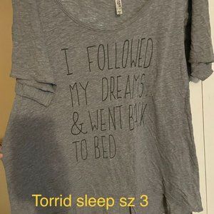 Torrid size 3 gray sleep t shirt
